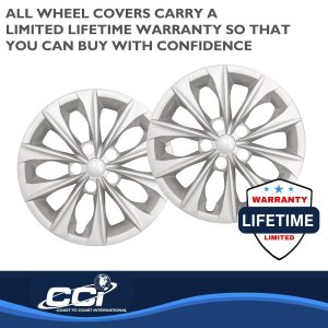 Coast to Coast Wheel Cover, 16 Inch, 10 Spoke, Silver, Plastic, Set of 4, Standard Leg – IWC51416S