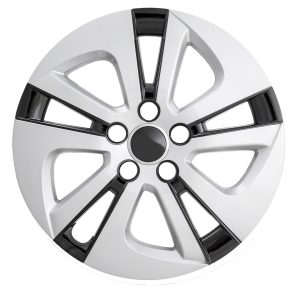 Coast to Coast Wheel Cover, 15 Inch, 5 Spoke, Silver/ Black, Plastic, Set of 4 – IWC51615SB