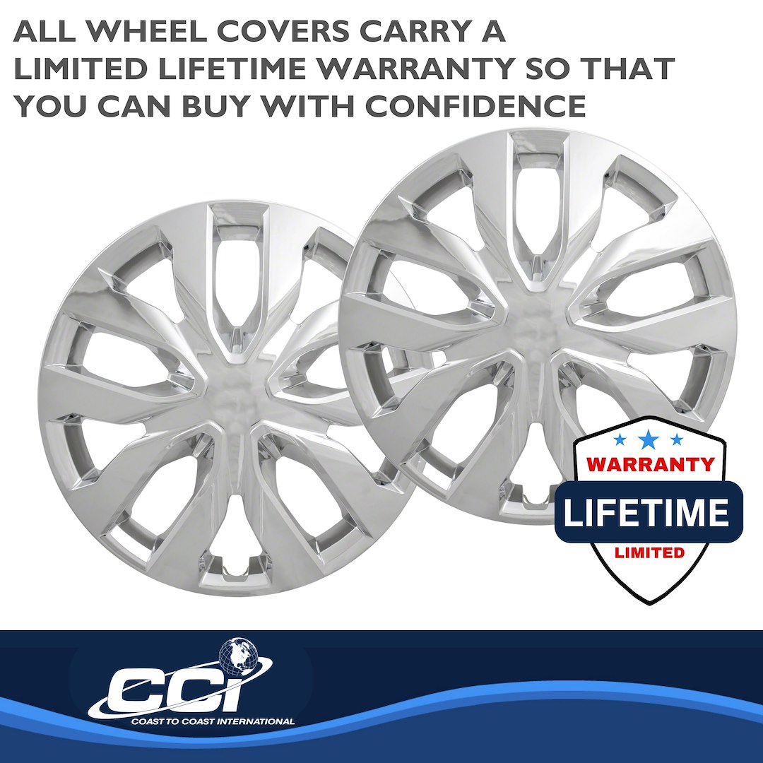 Coast to Coast Wheel Cover, 17 Inch, 10 Spoke, Chrome Plated, Plastic, Set of 4 – IWC51917C