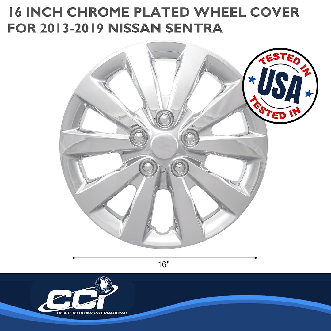 Coast to Coast Wheel Cover, 16 Inch, 10 Spoke, Chrome Plated, Plastic, Set of 4 – IWC52116C