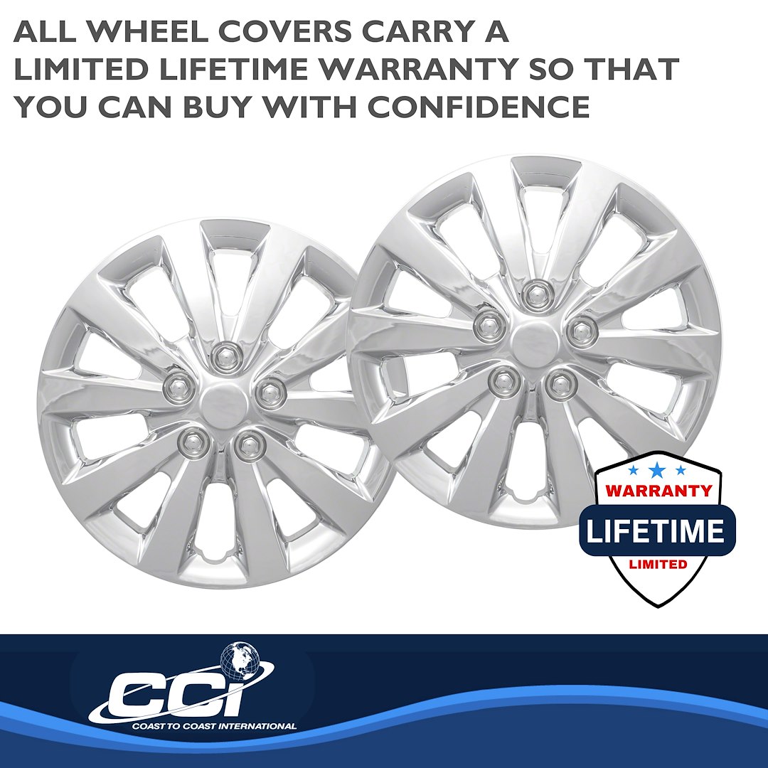 Coast to Coast Wheel Cover, 16 Inch, 10 Spoke, Chrome Plated, Plastic, Set of 4 – IWC52116C