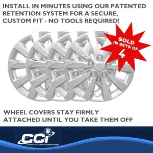 Coast to Coast Wheel Cover, 16 Inch, 10 Spoke, Chrome Plated, Plastic, Set of 4 – IWC52116C