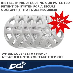 Coast to Coast Wheel Cover, 17 Inch, 10 Spoke, Silver, Plastic, Set of 4 – IWC52217S