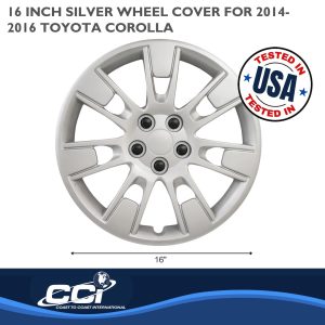 Coast to Coast Wheel Cover, 16 Inch, 14 Spoke, Silver, Plastic, Set of 4 – IWC52316S
