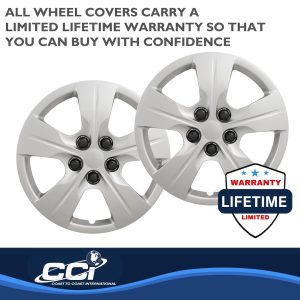 Coast to Coast Wheel Cover, 15 Inch, 5 Spoke, Silver, Plastic, Set of 4 – IWC52415S