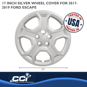 Coast to Coast Wheel Cover, 17 Inch, 5 Spoke, Silver, Plastic, Set of 4 – IWC52517S