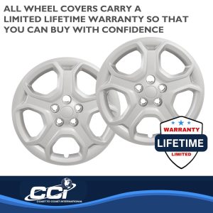 Coast to Coast Wheel Cover, 17 Inch, 5 Spoke, Silver, Plastic, Set of 4 – IWC52517S