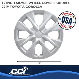 Coast to Coast Wheel Cover, 15 Inch, 8 Spoke, Silver, Plastic, Set of 4 – IWC52915S