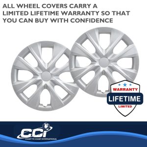 Coast to Coast Wheel Cover, 15 Inch, 8 Spoke, Silver, Plastic, Set of 4 – IWC52915S