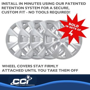 Coast to Coast Wheel Cover, 15 Inch, 8 Spoke, Silver, Plastic, Set of 4 – IWC52915S