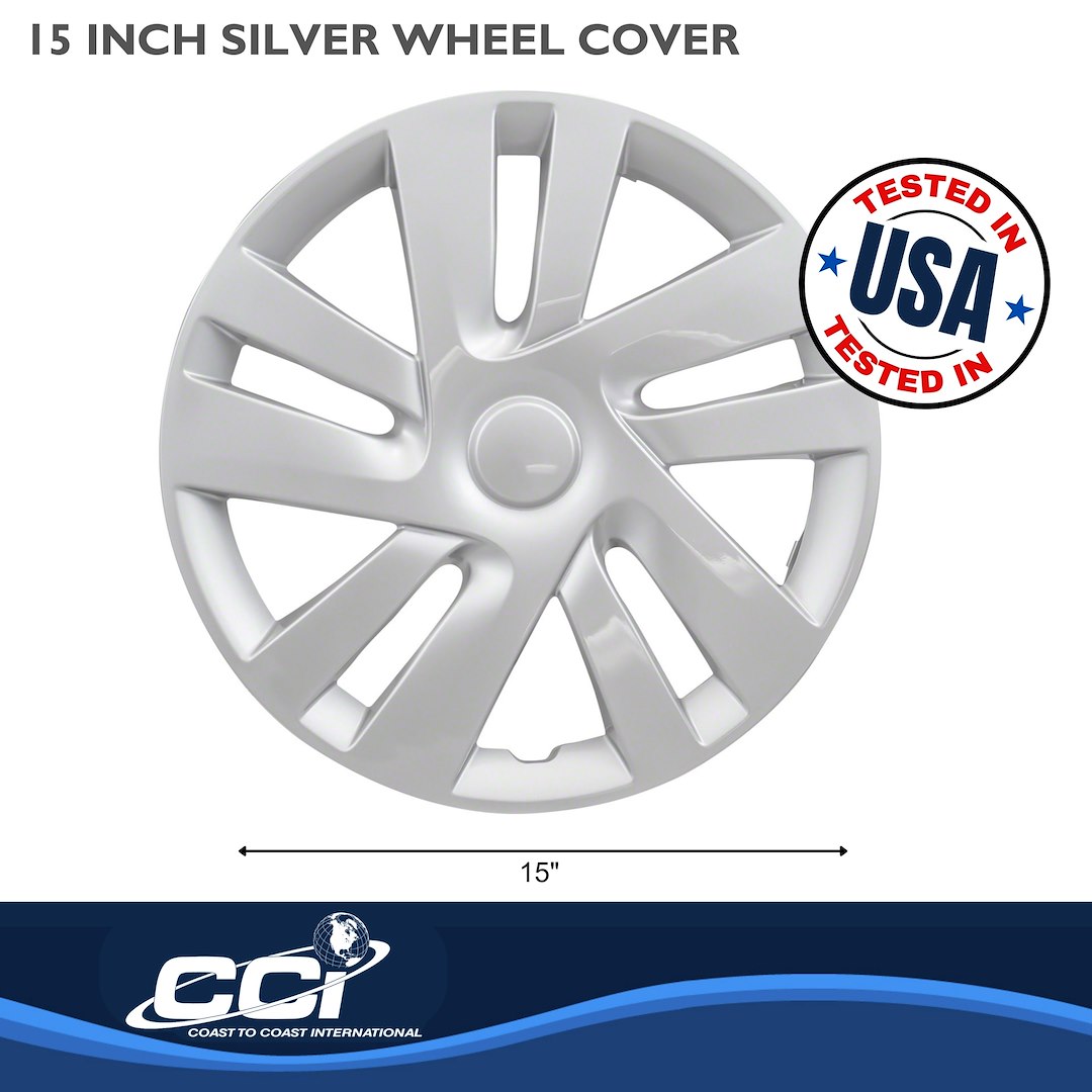 Coast to Coast Wheel Cover, 15 Inch, 10 Spoke, Silver, Plastic, Set of 4 – IWC53215S