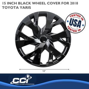 Coast to Coast Wheel Cover, 15 Inch, 6 Y Spoke, Gloss Black, Plastic, Set of 4 – IWC53315BLK