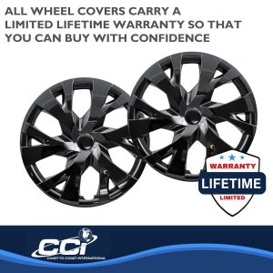 Coast to Coast Wheel Cover, 15 Inch, 6 Y Spoke, Gloss Black, Plastic, Set of 4 – IWC53315BLK