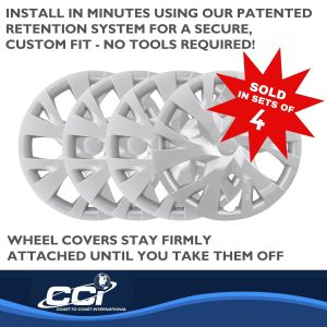 Coast to Coast Wheel Cover, 15 Inch, 6 Y Spoke, Silver, Plastic, Set of 4 – IWC53315S