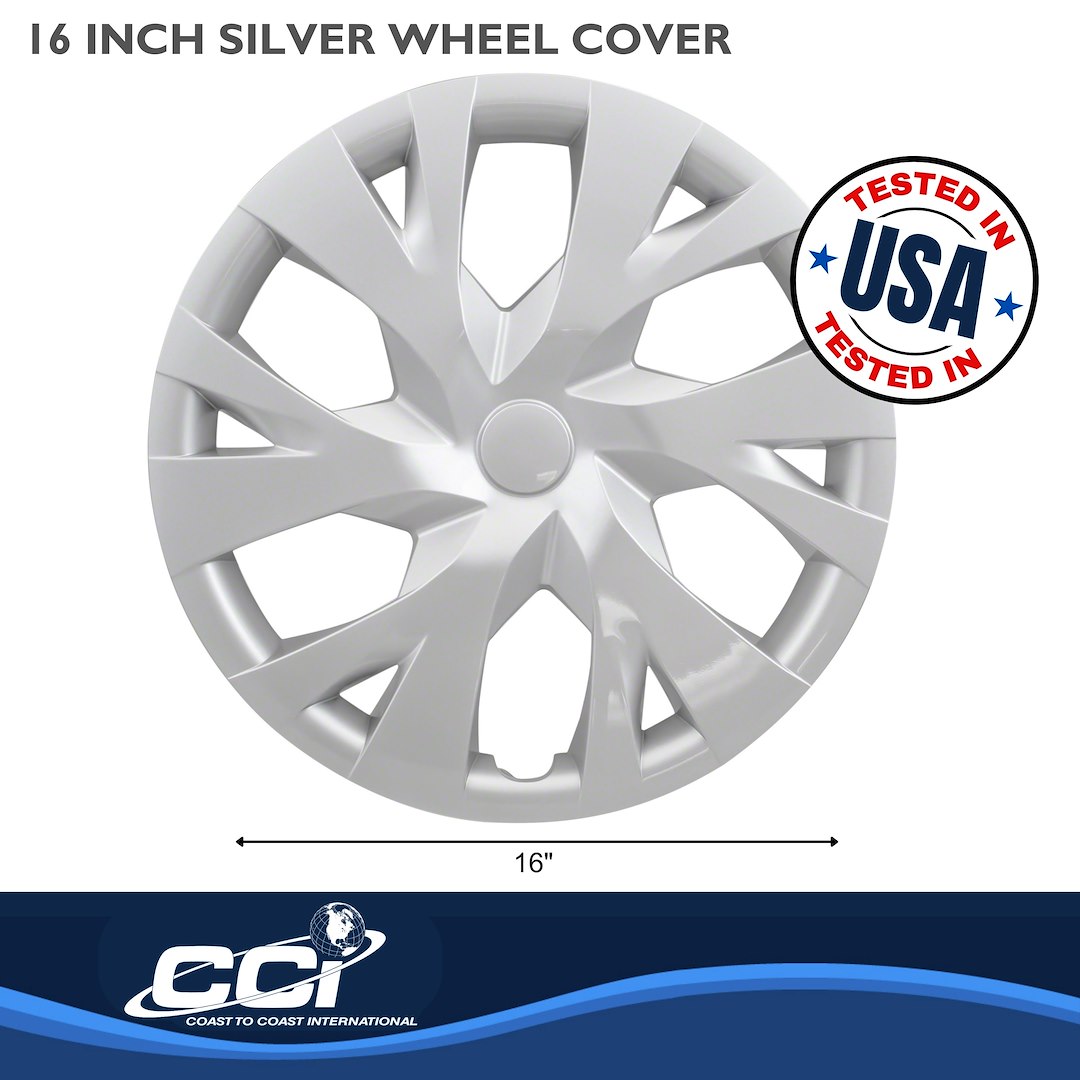 Coast to Coast Wheel Cover, 16 Inch, 6 Y Spoke, Silver, Plastic, Set of 4 – IWC53316S