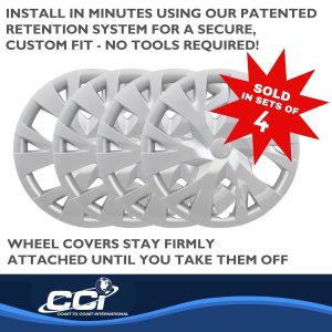Coast to Coast Wheel Cover, 16 Inch, 6 Y Spoke, Silver, Plastic, Set of 4 – IWC53316S