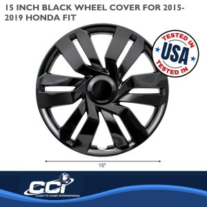 Coast to Coast Wheel Cover, 15 Inch, 6 Double Spoke, Gloss Black, Plastic, Set of 4 – IWC53415BLK