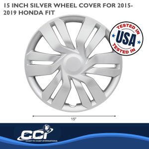 Coast to Coast Wheel Cover, 15 Inch, 6 Double Spoke, Silver, Plastic, Set of 4 – IWC53415S
