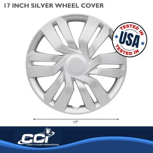 Coast to Coast Wheel Cover, 17 Inch, 6 Double Spoke, Silver, Plastic, Set of 4 – IWC53417S