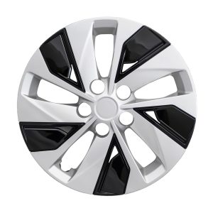Coast to Coast Wheel Cover, 16 Inch, 5 Split Spoke, Silver/ Black, Plastic, Set of 4 – IWC53816SB