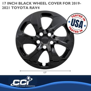 Coast to Coast Wheel Cover, 17 Inch, 6 Spoke, Gloss Black, Plastic, Set of 4 – IWC53917BLK