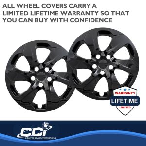 Coast to Coast Wheel Cover, 17 Inch, 6 Spoke, Gloss Black, Plastic, Set of 4 – IWC53917BLK