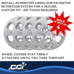 Coast to Coast Wheel Cover, 17 Inch, 6 Spoke, Silver, Plastic, Set of 4 – IWC53917S