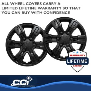 Coast to Coast Wheel Cover, 16 Inch, 6 Spoke, Painted, Gloss Black, ABS Plastic, Set of 4 – IWC54016BLK