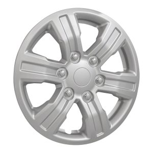 Coast to Coast Wheel Cover, 16 Inch, 6 Spoke, Painted, Silver, ABS Plastic, Set of 4 – IWC54016S