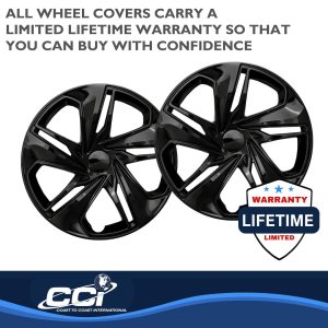 Coast to Coast Wheel Cover, 16 Inch, Black, Plastic, Set of 4 – IWC54116BLK