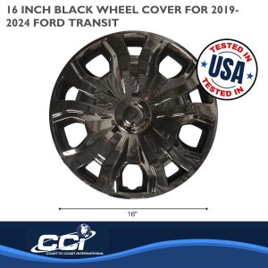 Coast to Coast Wheel Cover, 16 Inch, 5 Split Spoke, Painted, Gloss Black, Automotive Grade ABS, Set of 4, Fits Over and Into OEM Wheel – IWC54316BLK