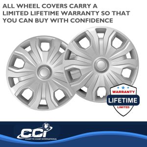Coast to Coast Wheel Cover, 16 Inch, 5 Split Spoke, Painted, Silver, Automotive Grade ABS, Set of 4, Fits Over and Into OEM Wheel – IWC54316S