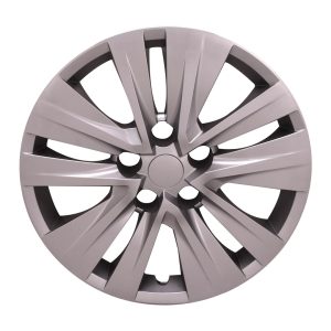Coast to Coast Wheel Cover, 16 Inch, 5 Double Spoke, Painted, Silver, ABS Plastic, Set of 4, Compatible with Steel Wheels – 54616S