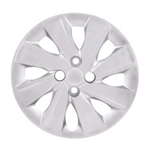 Coast to Coast Wheel Cover, 15 Inch, 8 Spoke, Painted, Silver, ABS Plastic, Set of 4, Fits Over OEM Wheel – 54915S