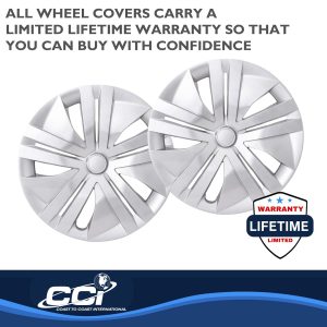 Coast to Coast Wheel Cover, 16 Inch, 10 Spoke, Painted, Silver, Automotive Grade ABS, Set of 4 – IWC55116S