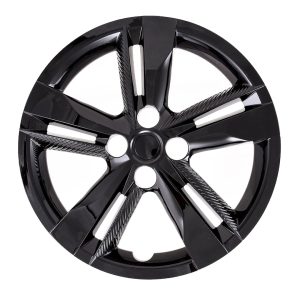 Coast to Coast Wheel Cover, 16 Inch, 5 Double Spoke, Painted, Gloss Black, Automotive Grade ABS, Set of 4 – IWC55216BLK