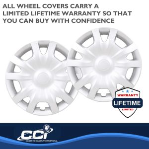 Coast to Coast Wheel Cover, 16 Inch, 10 Spoke, Painted, Silver, Automotive Grade ABS, Set of 4 – IWC55316S