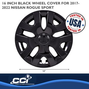 Coast to Coast Wheel Cover, 16 Inch, 5 Y Spoke, Painted, Gloss Black, Automotive Grade ABS, Set of 4, Fits Over OEM Steel Wheel – IWC55416BLK