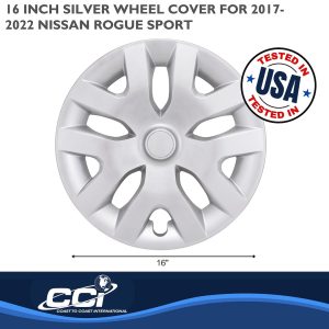 Coast to Coast Wheel Cover, 16 Inch, 5 Y Spoke, Painted, Silver, Automotive Grade ABS, Set of 4, Fits Over OEM Steel Wheel – IWC55416S