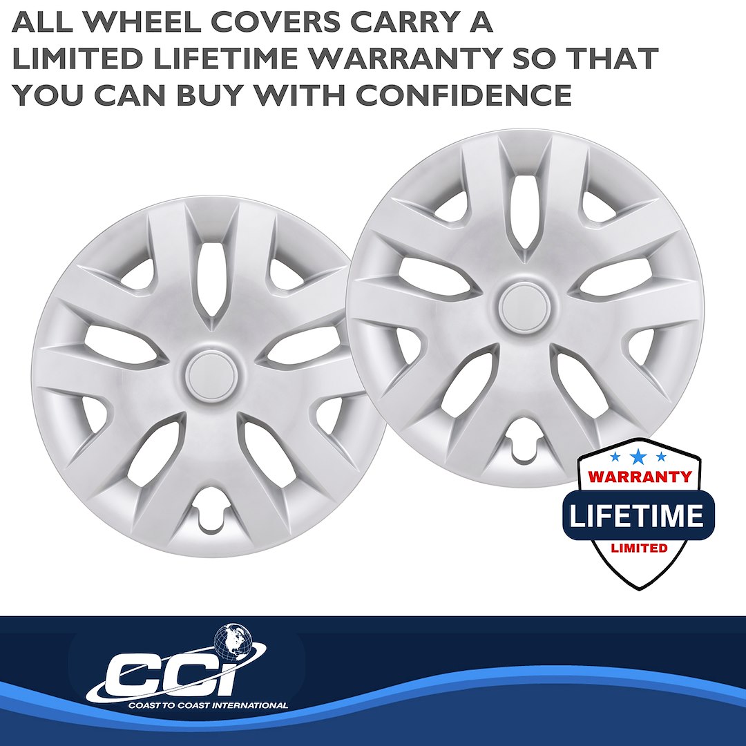 Coast to Coast Wheel Cover, 16 Inch, 5 Y Spoke, Painted, Silver, Automotive Grade ABS, Set of 4, Fits Over OEM Steel Wheel – IWC55416S