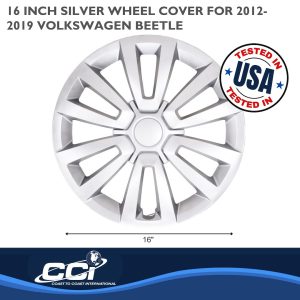 Coast to Coast Wheel Cover, 16 Inch, 12 Spoke, Painted, Silver, Automotive Grade ABS, Set of 4 – IWC55516S