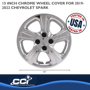 Coast to Coast Wheel Cover, 15 Inch, 5 Spoke, Plated, Chrome, Automotive Grade ABS, Set of 4 – IWC55815C