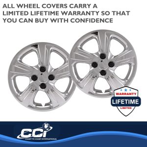Coast to Coast Wheel Cover, 15 Inch, 5 Spoke, Plated, Chrome, Automotive Grade ABS, Set of 4 – IWC55815C