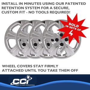 Coast to Coast Wheel Cover, 15 Inch, 5 Spoke, Plated, Chrome, Automotive Grade ABS, Set of 4 – IWC55815C