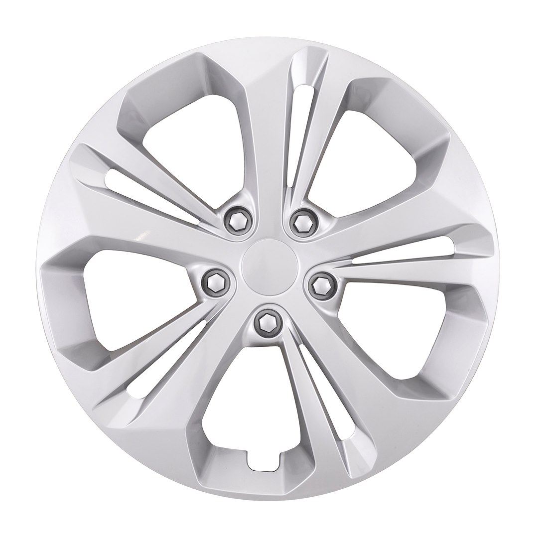 Coast to Coast Wheel Cover, 17 Inch, 10 Spokes, Painted, Silver, ABS Plastic, Set of 4, Fits Over OEM Wheel – 56417S