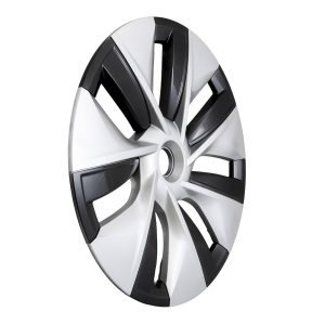 Coast to Coast Wheel Cover, 19 Inch, 7 Spoke, Painted, Silver/ Charcoal, Plastic, Set of 4, Fits Over OEM Steel Wheel – 56619SC