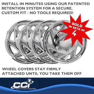 Coast to Coast Wheel Cover, 16 Inch, Chrome Plated, Plastic, Set of 4, Spring Steel Clip – IWC9416AC