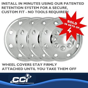 Coast to Coast Wheel Cover, 16 Inch, Stainless Steel, Set of 4 – IWCAL160SS