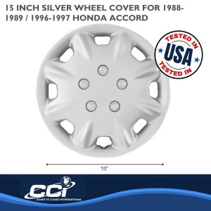 Coast to Coast Wheel Cover, 15 Inch, 8 Hole, Silver, Plastic, Set of 4 – IWCB809415S