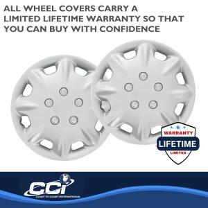 Coast to Coast Wheel Cover, 15 Inch, 8 Hole, Silver, Plastic, Set of 4 – IWCB809415S